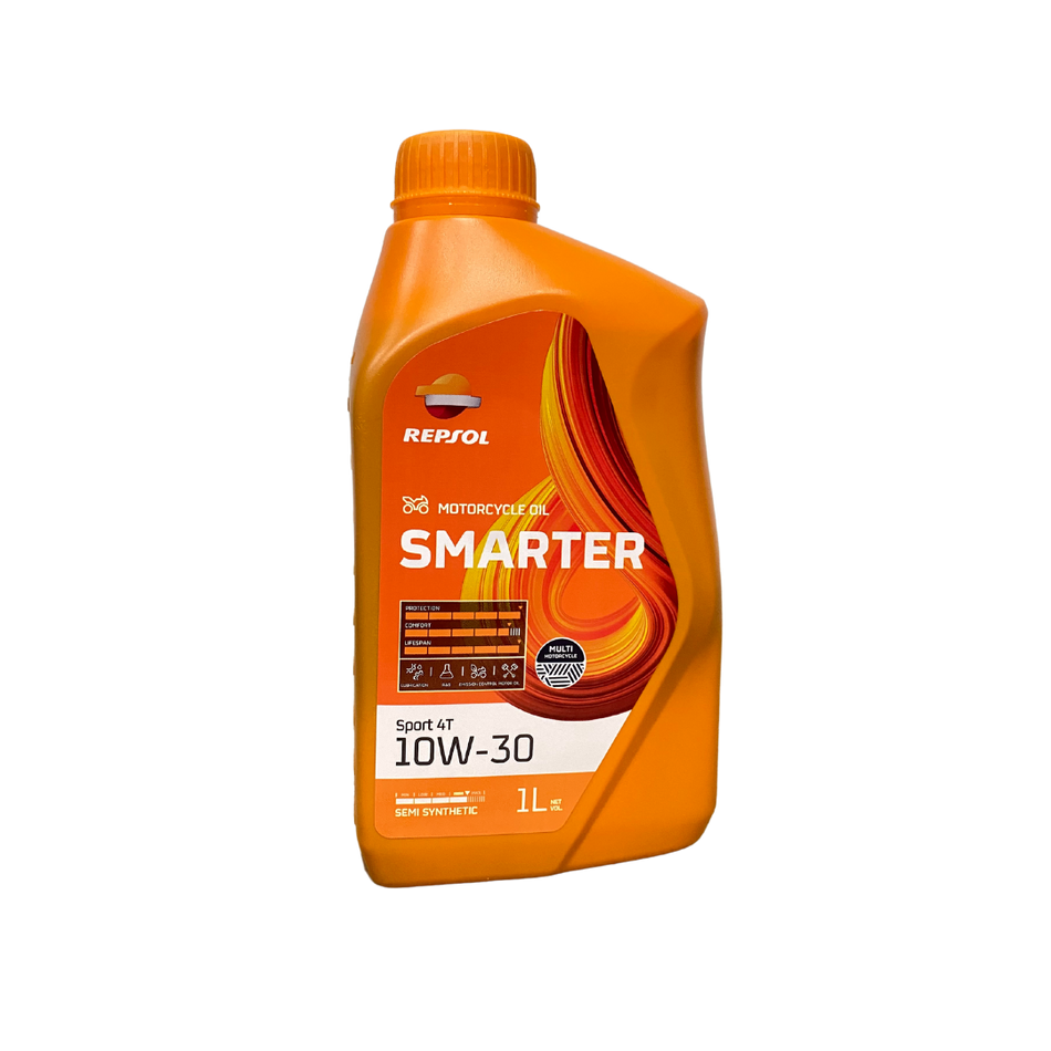 ÓLEO SMARTER SPORT 4T 10W30 SINTÉTICO REPSOL P/ MOTO - 12 UNIDADES